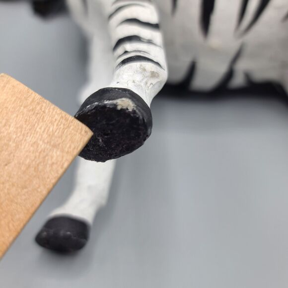 Leather Wrapped African Zebra Paper Mache Figure Statue Made In India - Picture 10 of 16